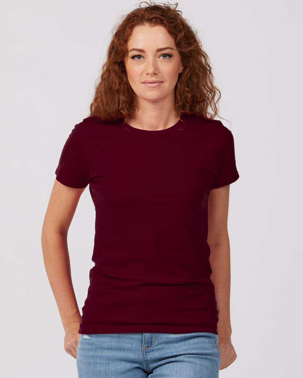 Tultex 516 Women&#39;s Premium Cotton T-Shirt - Burgundy - HIT a Double