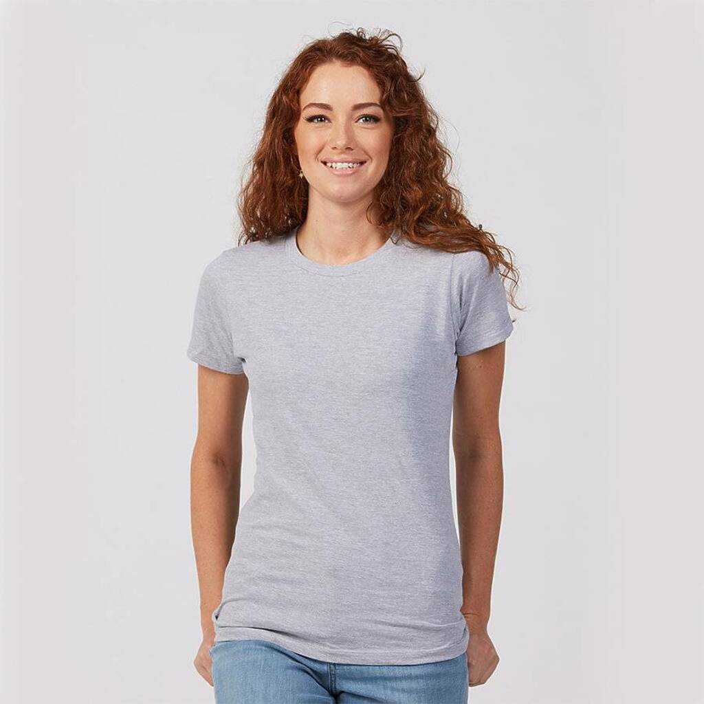 Tultex 516 Women&#39;s Premium Cotton T-Shirt - Heather Grey - HIT a Double
