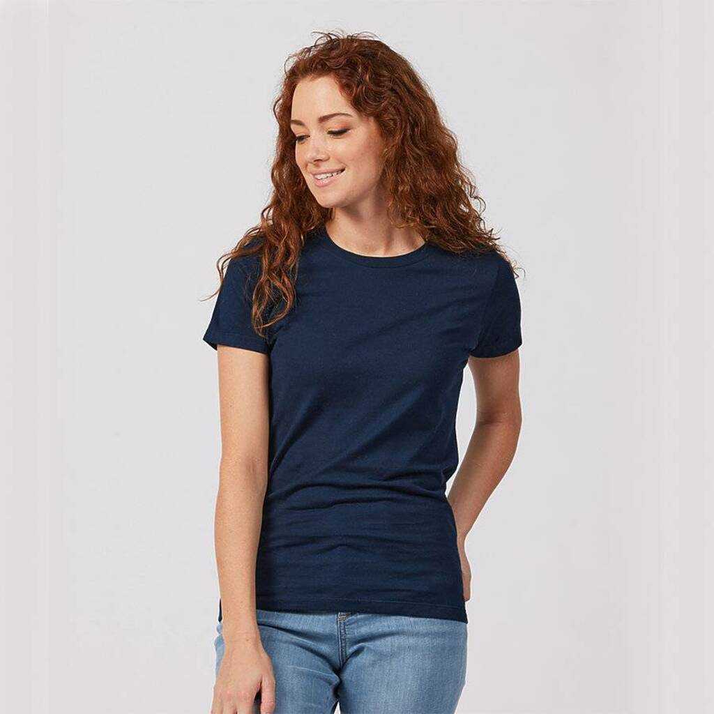 Tultex 516 Women&#39;s Premium Cotton T-Shirt - Navy - HIT a Double