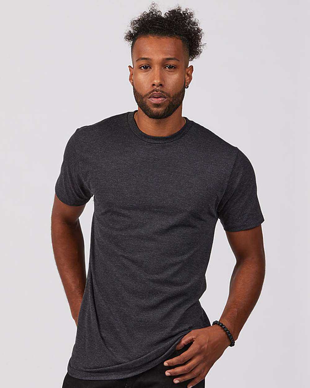 Tultex 541 Unisex Premium Cotton Blend T-Shirt - Black Heather - HIT a Double