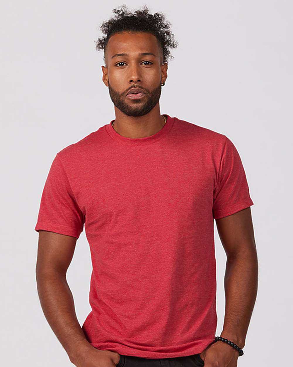 Tultex 541 Unisex Premium Cotton Blend T-Shirt - Red Heather - HIT a Double