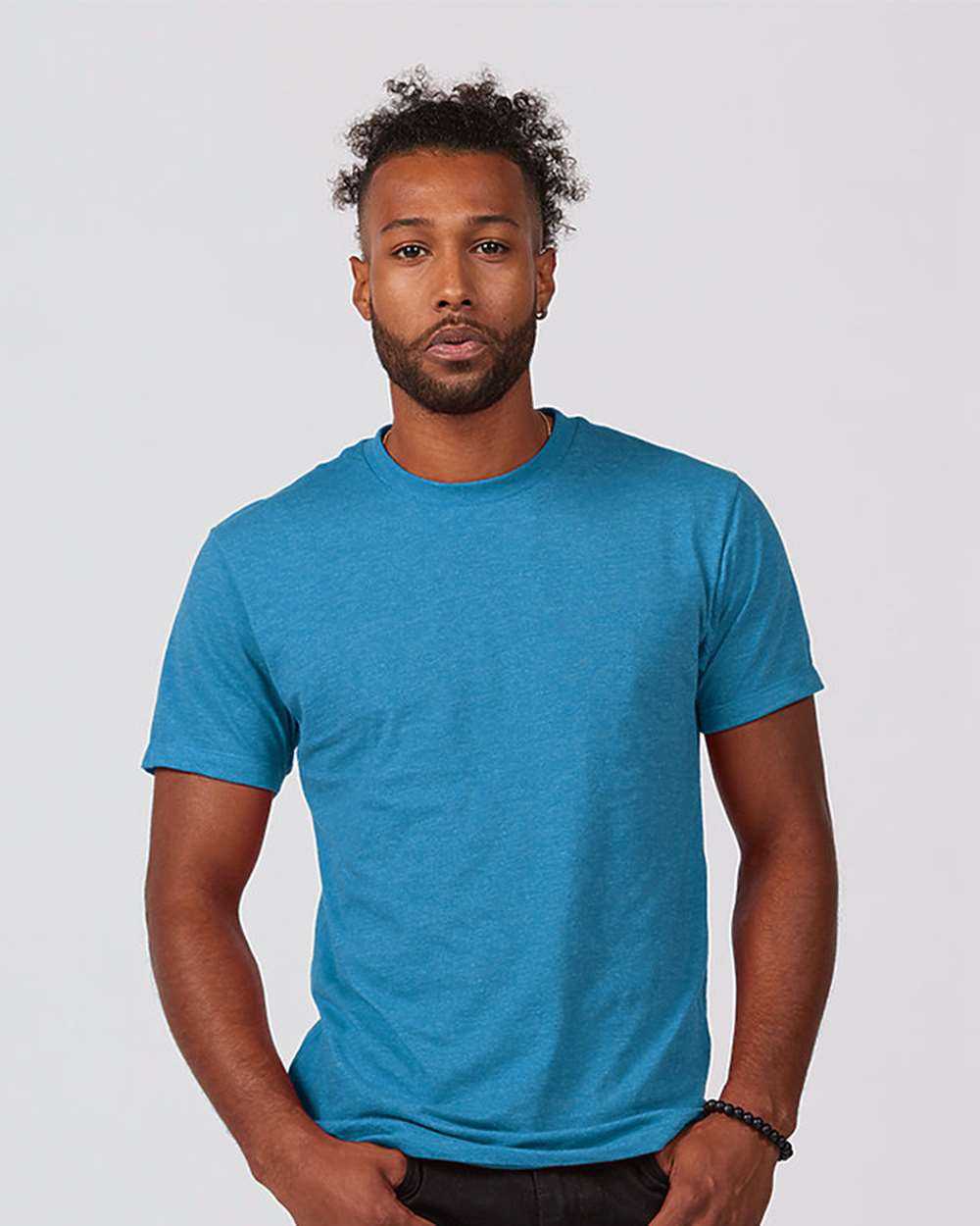 Tultex 541 Unisex Premium Cotton Blend T-Shirt - Turquoise Heather - HIT a Double