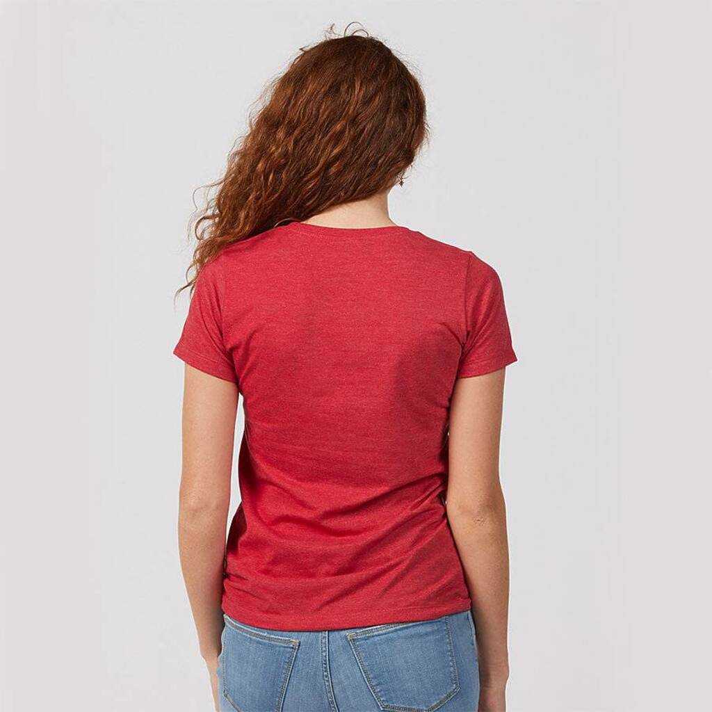 Tultex 542 Women&#39;s Premium Cotton Blend T-Shirt - Red Heather - HIT a Double