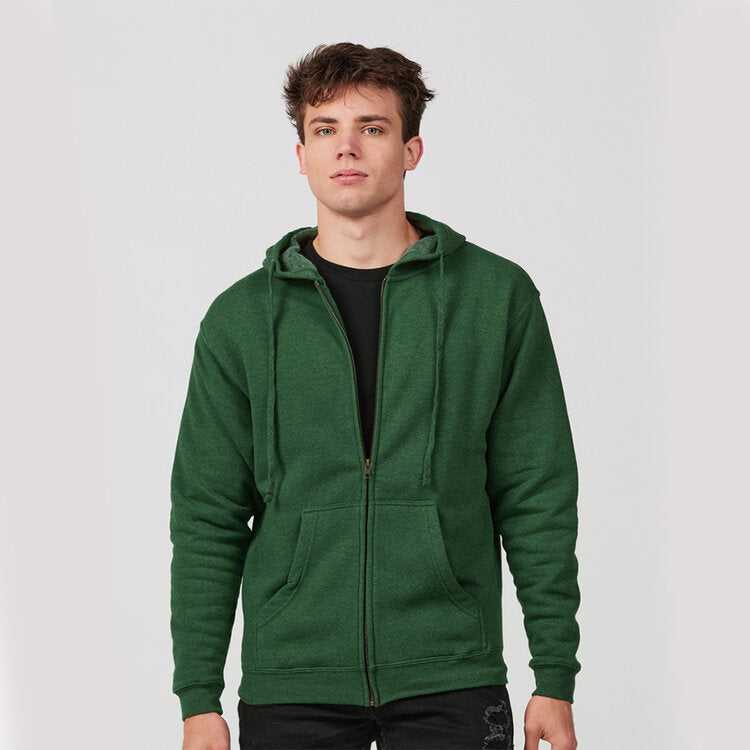 Tultex 581 Unisex Premium Fleece Full-Zip Hooded Sweatshirt - Forest Heather - HIT a Double