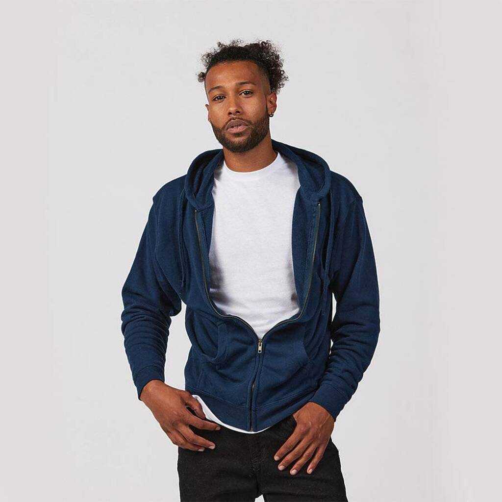 Tultex 581 Unisex Premium Fleece Full-Zip Hooded Sweatshirt - Navy - HIT a Double