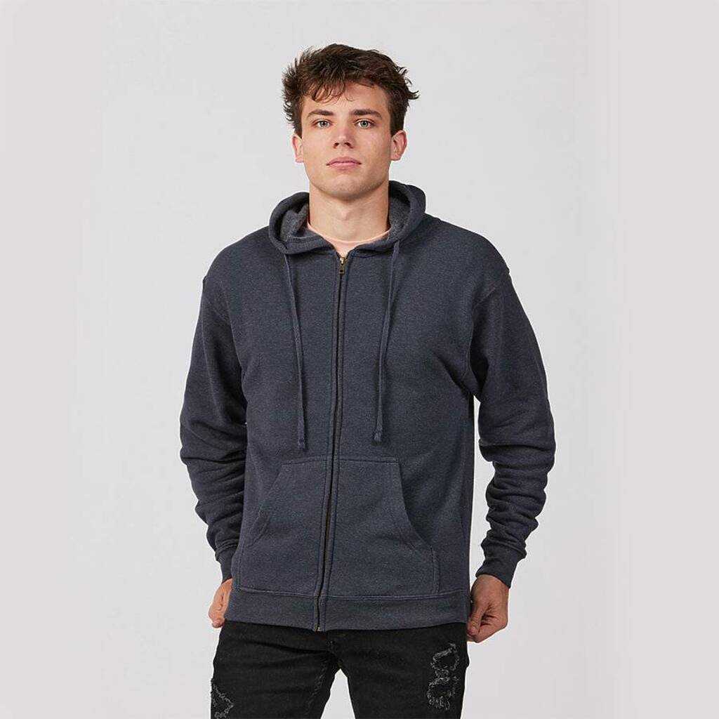 Tultex 581 Unisex Premium Fleece Full-Zip Hooded Sweatshirt - Navy Heather - HIT a Double