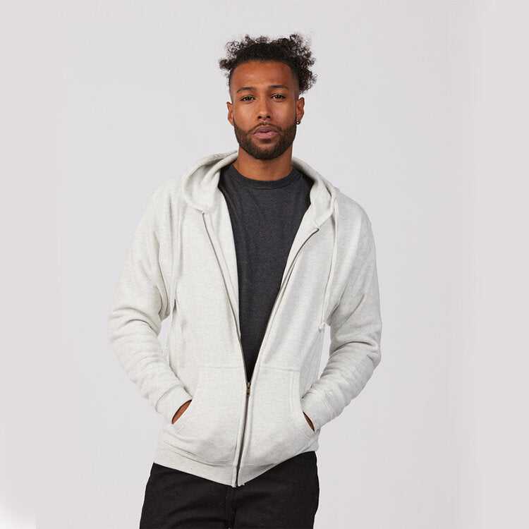 Tultex 581 Unisex Premium Fleece Full-Zip Hooded Sweatshirt - Oatmeal - HIT a Double