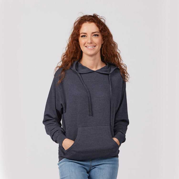Tultex 583 Unisex Premium French Terry Hooded Sweatshirt - Navy Heather - HIT a Double