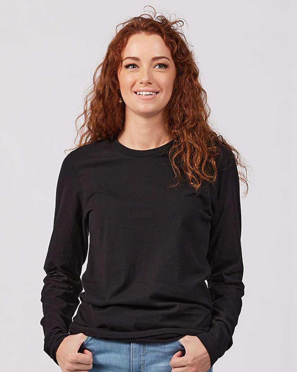 Tultex 591 Unisex Premium Cotton Long Sleeve T-Shirt - Black - HIT a Double