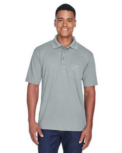 Ultraclub 8210P Adult Cool &amp; Dry Mesh PiquPolo with Pocket - Silver - HIT a Double
