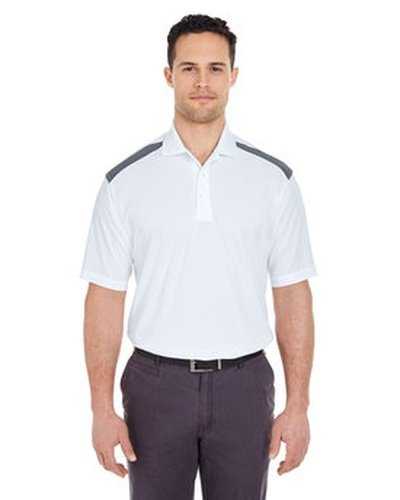 Ultraclub 8215 Adult Cool & Dry Two-Tone Mesh Pique Polo - White Charcoal - HIT a Double
