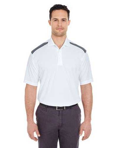 Ultraclub 8215 Adult Cool &amp; Dry Two-Tone Mesh Pique Polo - White Charcoal - HIT a Double