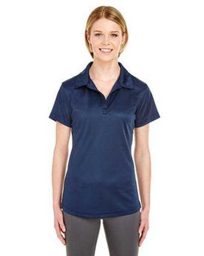 Ultraclub 8220L Ladies' Cool & Dry Jacquard Stripe Polo - Navy - HIT a Double