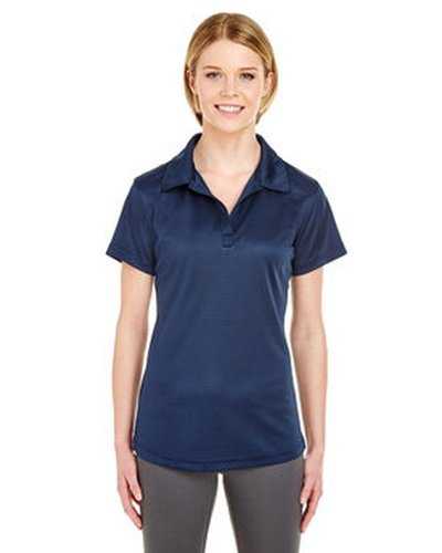 Ultraclub 8220L Ladies&#39; Cool &amp; Dry Jacquard Stripe Polo - Navy - HIT a Double
