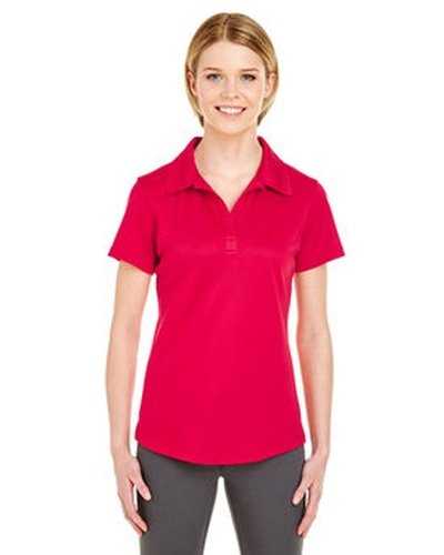 Ultraclub 8220L Ladies&#39; Cool &amp; Dry Jacquard Stripe Polo - Red - HIT a Double