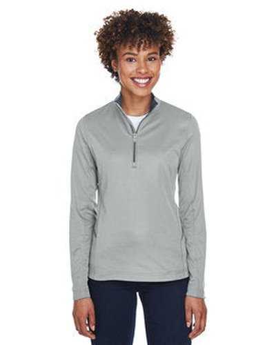 Ultraclub 8230L Ladies' Cool & Dry Sport Quarter-Zip Pullover - Gray - HIT a Double
