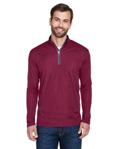 Ultraclub 8230 Men&#39;s Cool &amp; Dry Sport Quarter-Zip Pullover - Maroon - HIT a Double