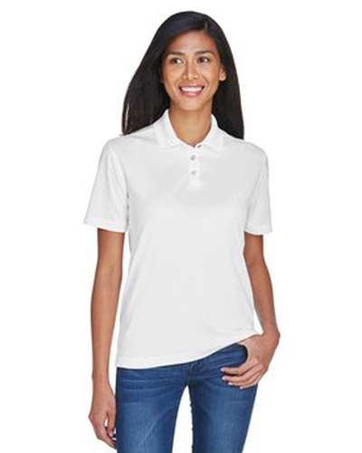 Ultraclub 8404 Ladies&#39; Cool &amp; Dry Sport Polo - White - HIT a Double