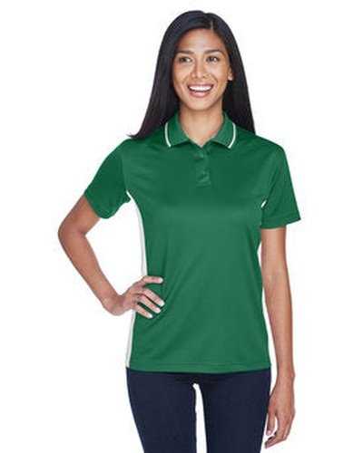 Ultraclub 8406L Ladies&#39; Cool &amp; Dry Sport Two-Tone Polo - Forest Green White - HIT a Double