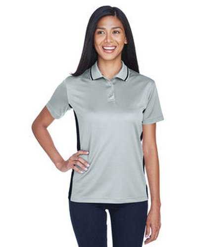 Ultraclub 8406L Ladies&#39; Cool &amp; Dry Sport Two-Tone Polo - Gray Black - HIT a Double