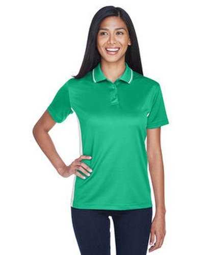 Ultraclub 8406L Ladies&#39; Cool &amp; Dry Sport Two-Tone Polo - Kelly White - HIT a Double
