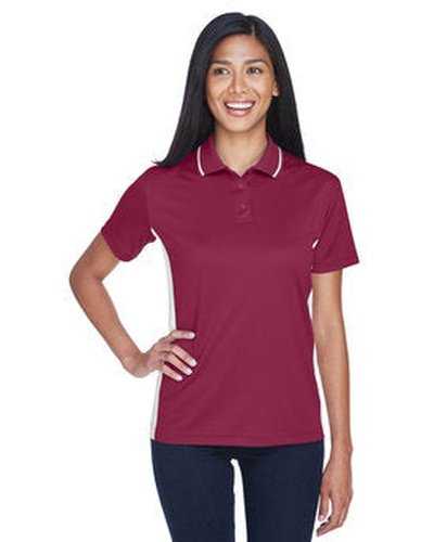 Ultraclub 8406L Ladies&#39; Cool &amp; Dry Sport Two-Tone Polo - Maroon White - HIT a Double