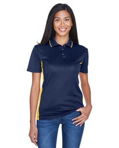 Ultraclub 8406L Ladies&#39; Cool &amp; Dry Sport Two-Tone Polo - Navy Gold - HIT a Double