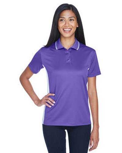 Ultraclub 8406L Ladies&#39; Cool &amp; Dry Sport Two-Tone Polo - Purple White - HIT a Double