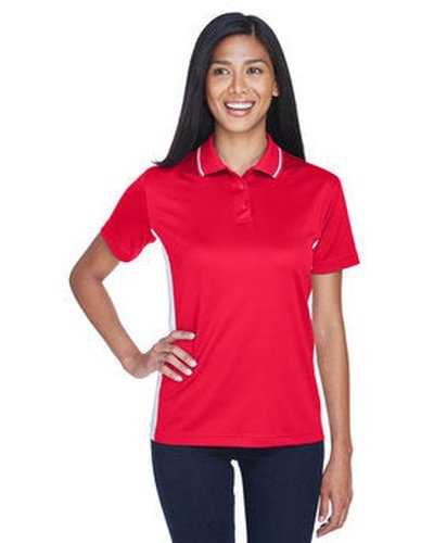 Ultraclub 8406L Ladies&#39; Cool &amp; Dry Sport Two-Tone Polo - Red White - HIT a Double