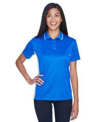 Ultraclub 8406L Ladies&#39; Cool &amp; Dry Sport Two-Tone Polo - Royal White - HIT a Double