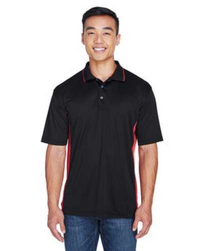 Ultraclub 8406 Men&#39;s Cool &amp; Dry Sport Two-Tone Polo - Black Red - HIT a Double
