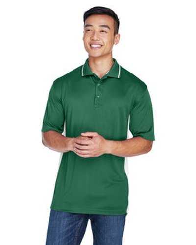Ultraclub 8406 Men&#39;s Cool &amp; Dry Sport Two-Tone Polo - Forest Green White - HIT a Double