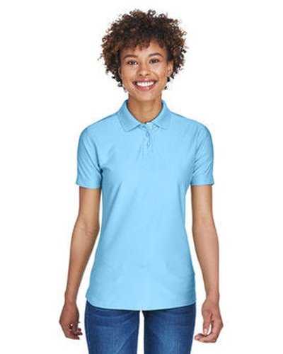 Ultraclub 8414 Ladies' Cool & Dry Elite Performance Polo - Columbia Blue - HIT a Double