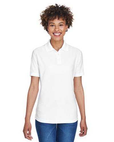 Ultraclub 8414 Ladies&#39; Cool &amp; Dry Elite Performance Polo - White - HIT a Double