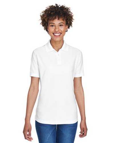 Ultraclub 8414 Ladies' Cool & Dry Elite Performance Polo - White - HIT a Double