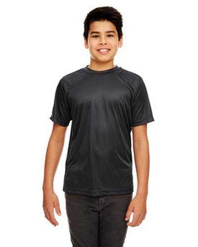 Ultraclub 8420Y Youth Cool &amp; Dry Sport Performance InterlockT-Shirt - Black - HIT a Double