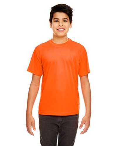 Ultraclub 8420Y Youth Cool &amp; Dry Sport Performance InterlockT-Shirt - Bright Orange - HIT a Double