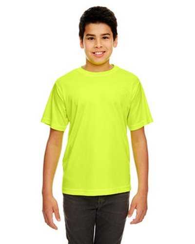 Ultraclub 8420Y Youth Cool &amp; Dry Sport Performance InterlockT-Shirt - Bright Yellow - HIT a Double