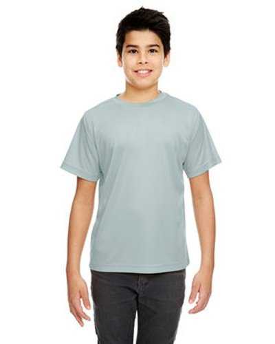 Ultraclub 8420Y Youth Cool &amp; Dry Sport Performance InterlockT-Shirt - Gray - HIT a Double