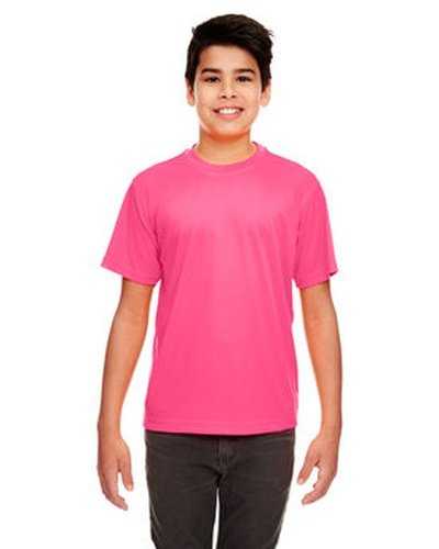 Ultraclub 8420Y Youth Cool & Dry Sport Performance InterlockT-Shirt - Heliconia - HIT a Double