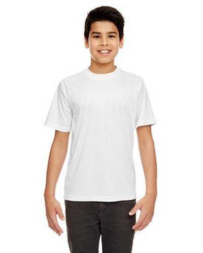 Ultraclub 8420Y Youth Cool & Dry Sport Performance InterlockT-Shirt - White - HIT a Double