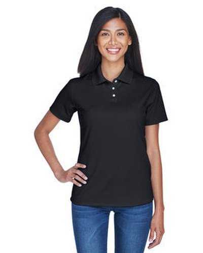 Ultraclub 8445L Ladies&#39; Cool &amp; Dry Stain-Release Performance Polo - Black - HIT a Double