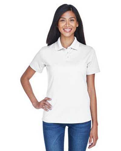 Ultraclub 8445L Ladies&#39; Cool &amp; Dry Stain-Release Performance Polo - White - HIT a Double