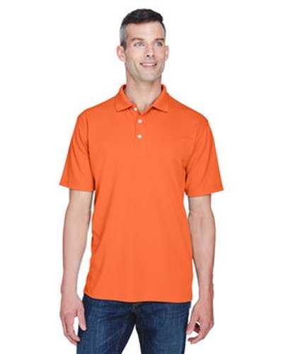 Ultraclub 8445 Men&#39;s Cool &amp; Dry Stain-Release Performance Polo - Orange - HIT a Double
