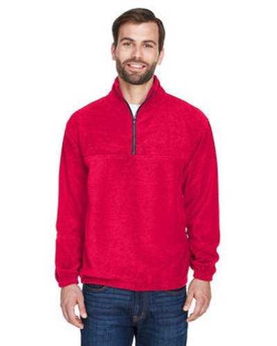 Ultraclub 8480 Adult Iceberg Fleece Quarter-Zip Pullover - Red - HIT a Double