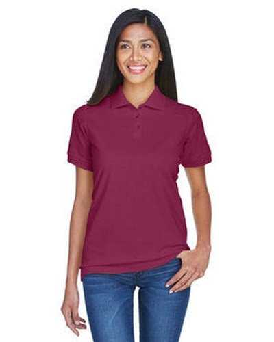 Ultraclub 8530 Ladies&#39; Pique Polo - Burgundy - HIT a Double