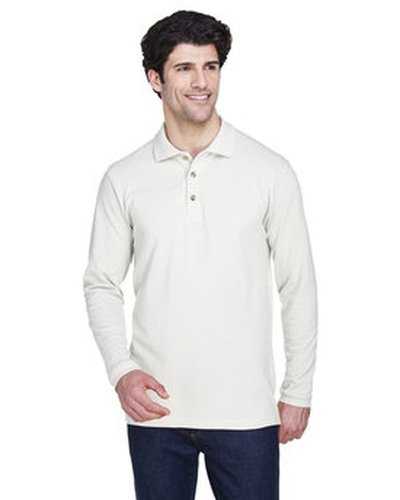 Ultraclub 8532 Adult Long-Sleeve Pique Polo - White - HIT a Double
