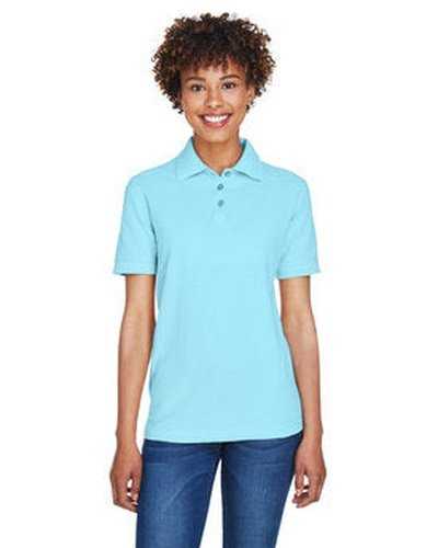 Ultraclub 8541 Ladies' Whisper Pique Polo - Baby Blue - HIT a Double