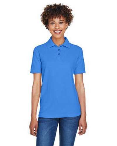 Ultraclub 8541 Ladies&#39; Whisper Pique Polo - French Blue - HIT a Double