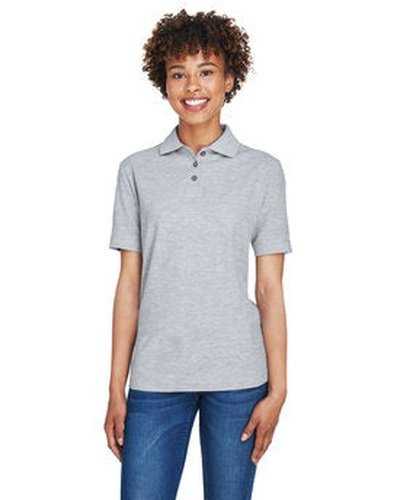 Ultraclub 8541 Ladies' Whisper Pique Polo - Heather Gray - HIT a Double